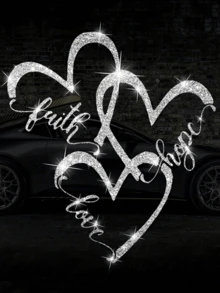1pc Glossy Reflective Heart Sticker, Suitable For Car, Truck, Motorcycle, Vehicle Body, Laptop Decoration - Multicolor - View 11