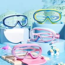 1pc Wide View Anti-Fog Waterproof Swimming Goggles, Built-In Silicone Earplugs, Adjustable Strap, Suitable For Pool, Beach, Diving - Multicolor - View 2