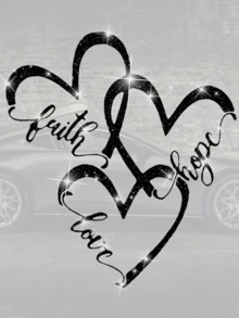1pc Glossy Reflective Heart Sticker, Suitable For Car, Truck, Motorcycle, Vehicle Body, Laptop Decoration - Multicolor - View 2