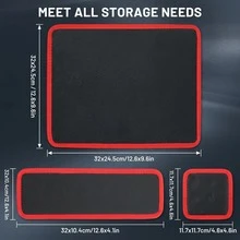 3 PiecesMagnetic Tool Pad Set, Heavy Duty Magnetic Parts Tray, With 3 Sizes Of Non-Slip Trays, Suitable For Car Repair And Workshop Organization, Ideal Gift For Men, Perfect For Mechanics, Car Enthusiasts And DIY Hobbyists - C - View 5