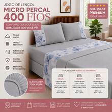 Alegra 400 Thread Count Silk Touch 4-Piece Sheet Set For Double/Queen/King Sizes - Premium Comfort - 薄荷灰花園 - 查看 3