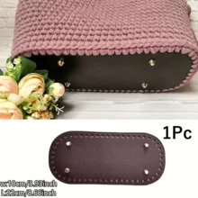 1Pc/2/3Pcs Riveted PU Basket Base, Suitable For Crochet DIY Handbags, Shoulder Bags, Crossbody Bags - Round Bottom With Holes, Easy To Weave - No Lining, Solid Color, Painted Edges, Designed For Handicrafts, No Closure Accessories. - Multicolor - View 14
