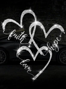 1pc Glossy Reflective Heart Sticker, Suitable For Car, Truck, Motorcycle, Vehicle Body, Laptop Decoration - Multicolor - View 1