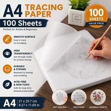 100 Sheets/A4 Translucent Tracing Paper - For Handmade Crafts, Photocopying, Calligraphy, Painting, Writing - White - View 6