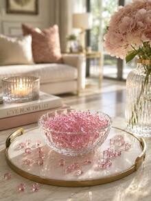 Colored Painted Cut Glass. Decoration. Party. Home. House. - Orange - View 3
