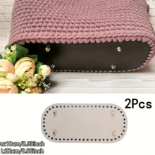 1Pc/2/3Pcs Riveted PU Basket Base, Suitable For Crochet DIY Handbags, Shoulder Bags, Crossbody Bags - Round Bottom With Holes, Easy To Weave - No Lining, Solid Color, Painted Edges, Designed For Handicrafts, No Closure Accessories. - Multicolor - View 20