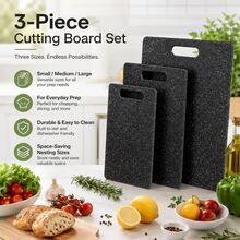 1/3pcs Marble Pattern Cutting Board Set, Kitchen Prep Board, Raw And Cooked Food Separation, Home Fruit And Vegetable Cutting Board, Kids Prep Board - View 3