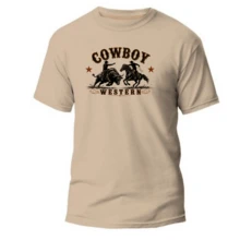 Kit 4 T-shirts Camisetas Masculina Country Texas Rodeio Peão Trabalho Dia Dia - Preto Marrom Marinho Chumbo - Visão 5