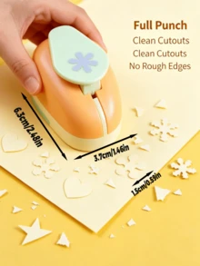 1pc/4pcs Handmade Embossing Tool, DIY Card And Fabric Puncher - Multi-Function Handheld Embossing Machine With Colorful Floral Pattern, Perfect For Scrapbooking, Paper Crafts And Gift Making, No Battery Required, Paper Puncher (Random Color) - B - View 2