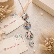 2026 Customized Personalized Photo Bouquet Pendant, Engraved Angel Wings Memorial Gift, Suitable For Wedding Bride And Graduation Keepsake - Graduation Pendant - View 3