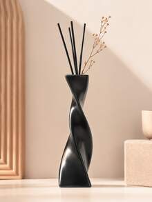 Minimalist Wabi-Sabi Style Black & White Spotted Design, Spiral Twisted Column Resin Empty Aromatherapy Bottle, Home Desktop Fragrance Decor & Housewarming Gift - Twisted Geometric Aromatherapy Bottle - View 10
