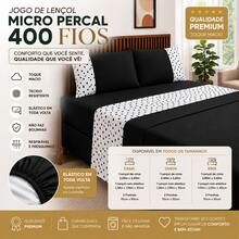 Alegra 400 Thread Count Silk Touch 4-Piece Sheet Set For Double/Queen/King Sizes - Premium Comfort - 奢華黑色波點 - 查看 3
