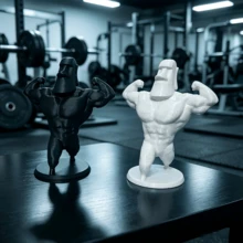 1pc Strongman Bodybuilder Muscle Statue, 3D Printed Plastic Decor, Desktop Ornament For Living Room, Study, Gym, Ideal Gift For Fitness Enthusiasts - A - View 6