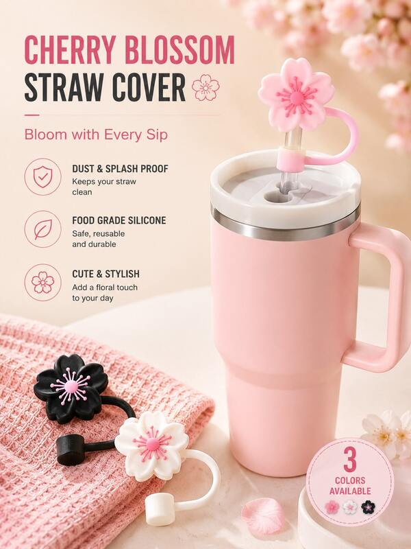 Silicone Straw Cap For 10mm Straw Cups - Reusable Dust-Proof Straw Cap, Compatible With Stanley 30oz And 40oz Tumblers