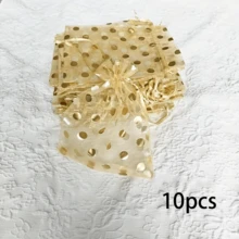 10/20pcs Silver Polka Dot Mesh Drawstring Bags And Transparent Party Gift Bags; Durable, Reusable Bags, Perfect For Wedding Favors, Birthday Party Supplies, Gift Packaging And Daily Storage - Drawstring Bag - View 11