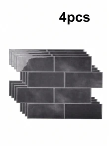 防水磚紋 3D 紋理牆板 DIY 貼磚，可移除自黏式牆磚貼紙，適用於廚房浴室防濺牆與節日裝飾 - 仿磁磚牆貼 - 查看 9