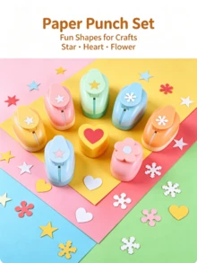 1pc/4pcs Handmade Embossing Tool, DIY Card And Fabric Puncher - Multi-Function Handheld Embossing Machine With Colorful Floral Pattern, Perfect For Scrapbooking, Paper Crafts And Gift Making, No Battery Required, Paper Puncher (Random Color) - B - View 1