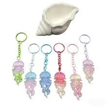 3pcs/Random Color/Dynamic Sparkling Jellyfish Keychain/Glow-In-The-Dark Jellyfish Needs To Absorb UV Rays During The Day To Emit Light At Night/Ocean Element Bag Charm/2D/Multi-Color Optional/Suitable For Keychain Pendant, Bag Decoration, Gift Packaging Decoration - View 7