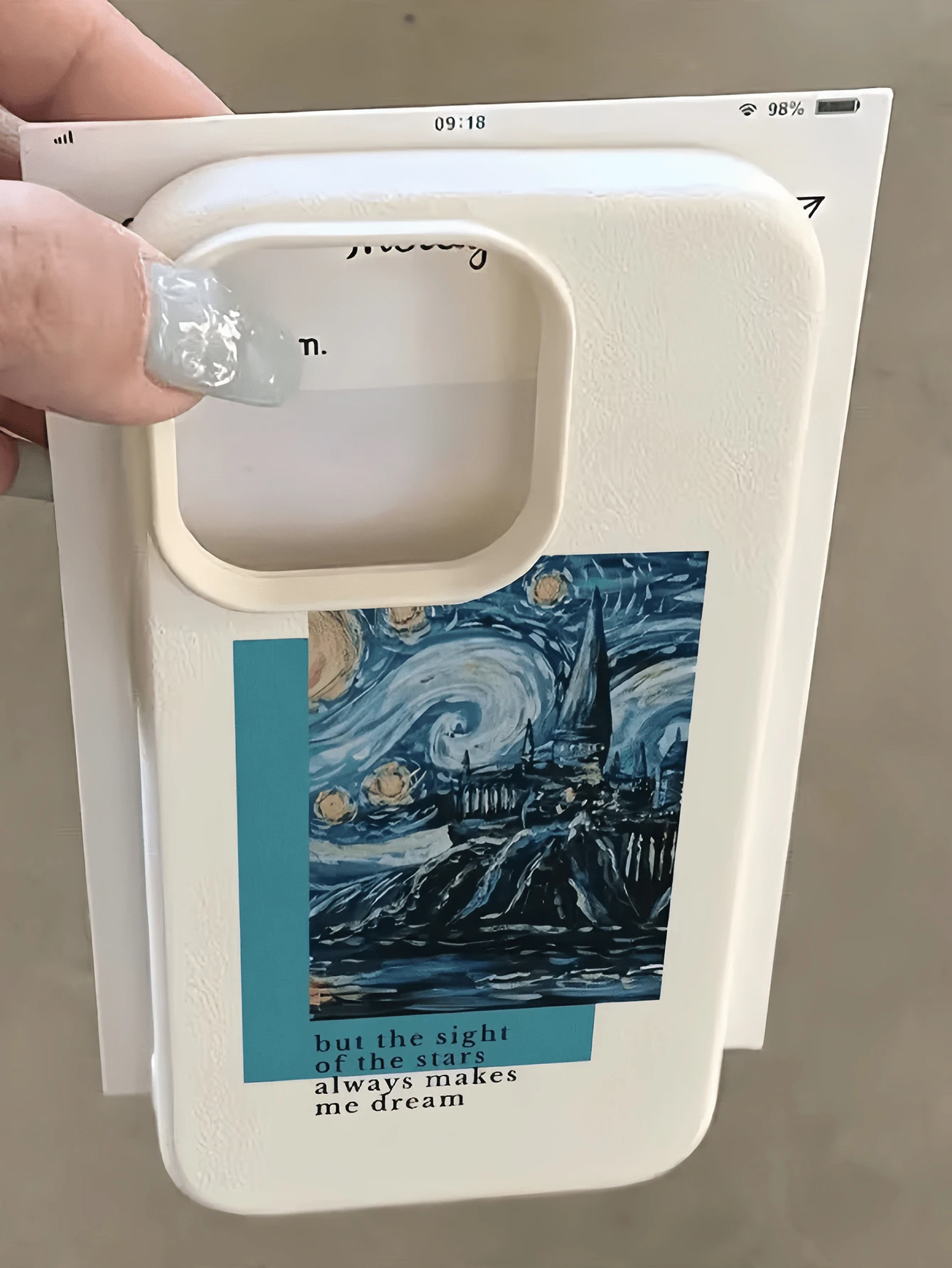 1件 白色油畫星空城堡極簡風個性化 TPU 防震全包手機殼,適用於 Apple 17 16 15 14 13 12 11 Pro Max Air 及系列 - 彩色 - 查看 1