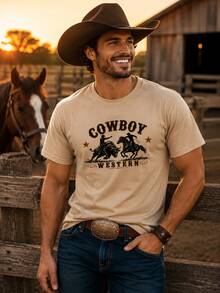 Kit 4 T-shirts Camisetas Masculina Country Texas Rodeio Peão Trabalho Dia Dia - Preto Marrom Marinho Chumbo - Visão 9