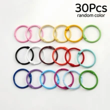 10/15/20/30/40/50Pcs Colorful Open Round Rings, Random Colors, Metal Round Loose Leaf Rings, Multi-Color Candy Color DIY Jewelry Accessories, Suitable For Planner Card Storage, Office Document Binding, Keychain Rings, Photo Album Notebook Binding - Multicolor - View 13