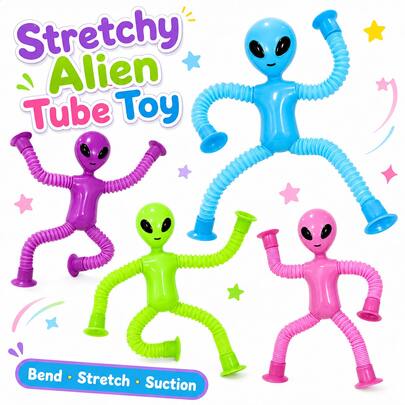 1/4pcs Mainan Alien Super Keren dengan Perekat Hisap, Mainan Robot Transformasi Tabung yang Dapat Diregangkan, Set Mainan Robot, Cocok untuk Souvenir Pesta Anak-Anak, Mainan Unik, Sempurna sebagai Hadiah Mobil, Kamar Mandi, Halloween/Thanksgiving/Natal/Paskah