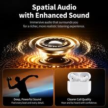 Wireless Noise Cancelling Earbuds With Adaptive Sound, Immersive Audio, Heart Rate & Fitness Tracking, Real-Time Translation, Long Battery Life, Comfortable Secure Fit, Perfect For Work, Travel, Sports & Everyday Use - White - View 7
