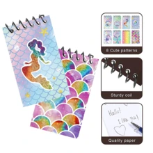 2/4/10/14/20pcs Mermaid Theme Party Favors, Mini Mermaid Spiral Notebooks And Fish Tail Pens, Reward Gifts, Birthday Gifts (Random), Back To School - Sets - View 4
