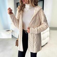Plus Size Women's European & American Cross-Border Autumn/Winter New Diamond Plaid Double-Sided Fleece Mid-Length Coat Fall - Apricot - View 2