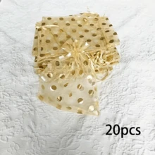 10/20pcs Silver Polka Dot Mesh Drawstring Bags And Transparent Party Gift Bags; Durable, Reusable Bags, Perfect For Wedding Favors, Birthday Party Supplies, Gift Packaging And Daily Storage - Drawstring Bag - View 8