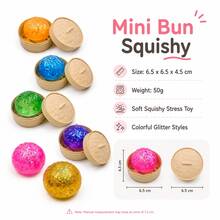 1/3/6 PCS Glitter Jelly Dumpling &Bao Bun Squishy Toys Soft Stretchy TPR Squeeze Toy Stress Relief Random Color Back To School Summer Camp Party Gift,Toys For Girl,Kids Toys,Squishy Pack,Squishy>Stress Ball,Squishy Toy Taba,Bear Toy,Paw Print Squishy - 彩色 - 查看 3