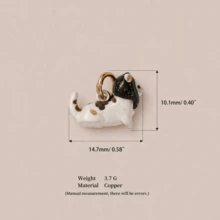 1pc Exquisite Cartoon Style 14k Gold Plated Copper Anthropomorphic Cute Animal Pendant, Women's DIY Daily Bracelet Necklace Keychain Pendant Decoration - Multicolor - View 19