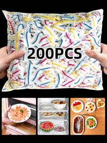 200PCS Colorful Disposable Elastic Bowl Covers, Stretch Food Lids, Dust-Proof And Fresh-Keeping, Great Alternative To Plastic Wrap. Suitable For Bowls, Plates, Fruits, Bread Proofing, Picnics, Camping And Daily Kitchen Use - Multicolor - View 13