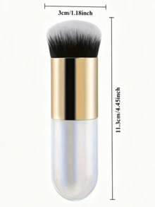 1pc Mini Foundation Makeup Brush Soft Dense Nylon Bristle Ergonomic ABS Handle Multi-Use Face Brush For Foundation Blush Highlight Flawless Powder Blending Smooth Application Daily Makeup Essential Holiday Gift For Women - Multicolor - View 6