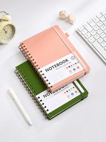 Cuaderno de espiral con líneas para mujeres & hombres, cuaderno para trabajo, toma de notas y suministros de oficina y escuela, A5, cuaderno con encuadernación de doble alambre perfecto para suministros de oficina & hogar y escuela - multicolor - Ver 3