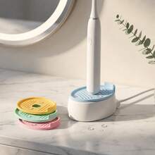 4pcs Electric Toothbrush Charging Base With Drainage Tray, Universal Toothbrush Charging Stand, Waterproof With Water Collection Slot Toothbrush Charger, Bathroom Countertop Non-Slip Electric Toothbrush Storage Charging Base - Multicolor - View 2