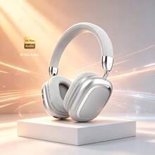 Gerripuer B35s Over-Ear Bluetooth Headphones 5.3, Foldable Rotating Telescopic Metal Texture High-End Business Gift, Stereo Channel, Volume Control, Thoughtful Gift, New With Long Standby Time, Supporting AUX/Wireless 2 Connection Modes, Using Type-C Charging Port, Compatible With Smartphones, Tablets And PCs - Silver - View 3