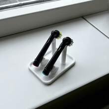 1/2件雙槽電動牙刷頭收納架，附排水托盤的牙刷替換頭整理架，通用型牙刷頭收納架，通風式牙刷頭排水架，適用於浴室檯面使用，耐用塑料牙刷頭收納架，省空間雙牙刷頭收納架，多格牙刷頭整理架附滴水盤，實用浴室牙刷頭排水架 - 彩色 - 查看 6