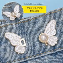 5pcs Patterned Butterfly Waist Buckle Detachable Elastic Buckle Suitable For Pants, Cuffs And Collars, Multi-Functional Seamless Large To Small Waist Buttons - Multicolor - View 4