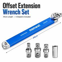 1 Set Impact Offset Extension Wrench Kit, Ratchet Extension Bar With Square Drive Adapter, Universal Tight Space Wrench Extender For Small Working Areas, Auto Repair, Home Improvement, Etc. - 1 Piece Blue - View 9