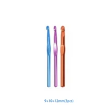 EDCUEBE7 12/14 件彩色铝制钩针，2 毫米 - 8 毫米高品质编织针工具套装，适合初学者、钩针编织者和针织者（颜色随机） - 彩色 - 查看 15