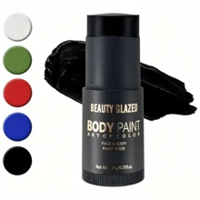 beauty glazed Palet Cat Tubuh Multi-Warna Tahan Air & Keringat, Mudah Dicampur, Perlengkapan Rias Efek Khusus untuk Cosplay, Halloween, Festival, Pertunjukan Panggung, Cocok untuk Pesta - Hitam - View 3