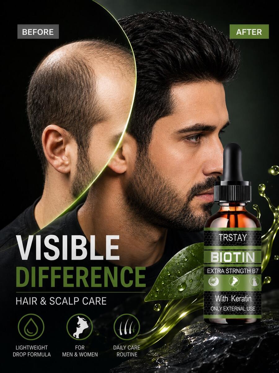 Textura de cabello frágil, aceite esencial anti-caída, raíces de cabello fuertes, reducción de pérdida de cabello anormal, creando visualmente un efecto esponjoso y denso - Multicolor - Ver 1