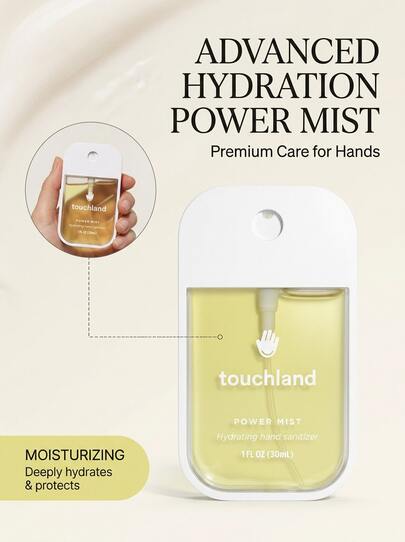 Touchland Lemon Lime Spritz Hand Sanitizer 1oz/30ml – Refreshing Citrus Scent, Hydrating Power Mist For Smooth Skin, Fast-Absorbing And Non-Sticky Formula, Portable Pocket Accessory, Essential For Commuters, Gym And Office Use