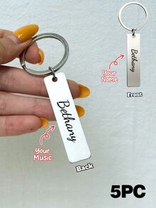 Personalized Spotify Sound Wave Keychain, Custom Music Code Stainless Steel Backpack Charm, Back-To-School Gifts, Best Friend/Music Lover1/3/5PCS - Multicolor - View 26