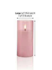 1件/2件/3件 LED蠟燭 有/無遙控器，LED柱狀蠟燭，無焰蠟燭，蠟燭加熱器，蠟燭燈，3D動態火焰電池供電蠟燭（不含電池），適用於節日、婚禮、禮物、壁爐、家居裝飾（粉紅色，3英吋 X 4英吋 5英吋 6英吋） - 粉色 - 查看 10