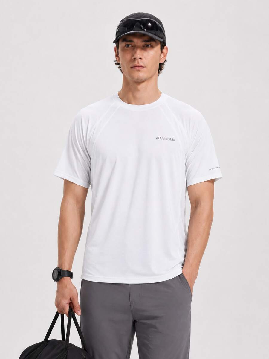 Columbia New Sports Running Fitness Training Comfortable Breathable Men's Casual Short Sleeve T-Shirt - White - View 1