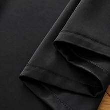 NOSBEI 1PC Rod Pocket Solid High Density Short Blackout Curtain With Tiebacks, Light Blocking Ready Made Small Window Drape, Practical Decor Panel For Kitchen Bedroom Home Decor - Black - View 7