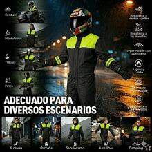 Waterproof Overalls For Motorcyclists And Cyclists, Men And Women With Reflective Strips, Raincoat, Overalls With Adjustable Elastic Reflective Strips - Orange - View 2