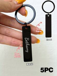 Personalized Spotify Sound Wave Keychain, Custom Music Code Stainless Steel Backpack Charm, Back-To-School Gifts, Best Friend/Music Lover1/3/5PCS - Multicolor - View 12